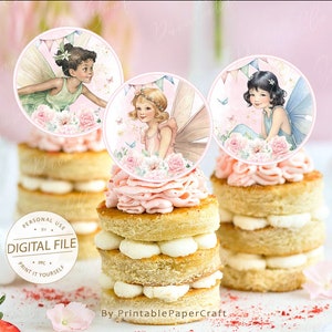 Fairy Cupcake Toppers, Fairy Baby Shower, Fairy Cake Decor, Fairy Centerpieces, Fairy Party Decor 1st Birthday, Fairy Party Supplies Digital
