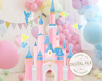 Princess Castle Cutout Decor, Magical Birthday Party Supplies, 1st Birthday Party, Princess Birthday Party Decor, Girl Baby Shower, Digital