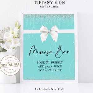 Bridal Shower Party Supplies, Bride & Co Shower Decor, Bride and Co Party Sign, Breakfast At Tiffanys Bridal Shower, Mimosa Bar Sign Digital