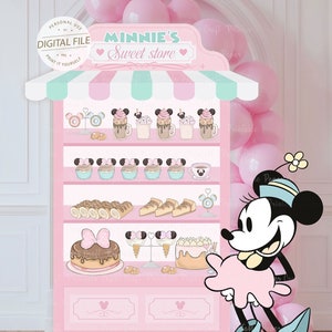 Birthday Party Cutout Decor, Main Street Sign, Disneyland Party Supplies, 1st Birthday, Stand Up Prop, Sweet Store, Party Decor, Digital