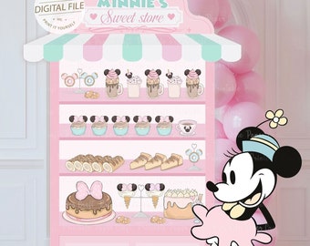 Birthday Party Cutout Decor, Main Street Sign, Disneyland Party Supplies, 1st Birthday, Stand Up Prop, Sweet Store, Party Decor, Digital