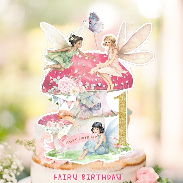 Fairy Cake Topper, Fairy 1st Birthday, Fairy Cake Decor, Fairy Party Supplies, Fairy Centerpiece, Fairy Princess, Fairy Party Decor, Digital