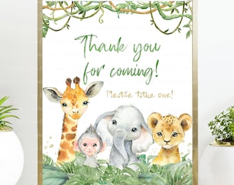 Safari Baby Shower Table Sign, Safari Animals Favors Sign, Jungle Birthday Party Sign, 1st Birthday, Safari Party Table Sign No5a, Printable