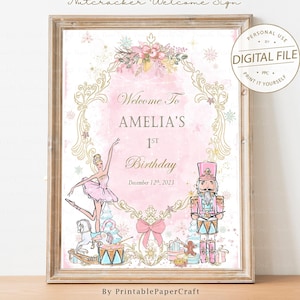 Nutcracker Party Supplies, Nutcracker Party Sign, Sugar Plum Fairy, Nutcracker Party Decor, Ballerina Party, Nutcracker Christmas, Digital