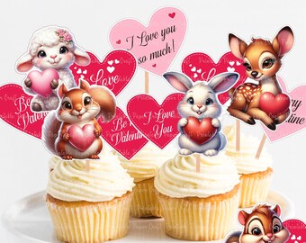 Decoración de pasteles del día de San Valentín, adornos para cupcakes de San Valentín, decoración retro de San Valentín, decoración de fiesta del día de San Valentín, suministros vintage para fiestas de San Valentín