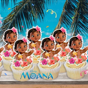 Moana Cake Pop Toppers Baby Moana Cupcake Toppers Moana Etsy