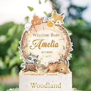 Woodland Cake Topper, Woodland Animals Party Supplies, Woodland Cake ...