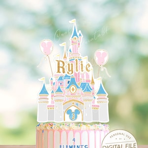 Geburtstagstorte Topper, Magische Geburtstag Party Dekoration, Prinzessin Geburtstag Cake Topper, 1.Geburtstag Party Dekor, Small World Party, Printable