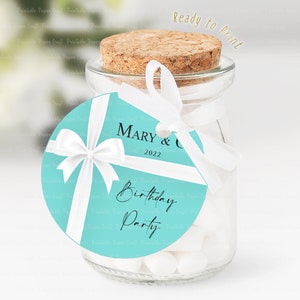 Bridal Shower Favor Tags, Bride and Co Shower Decor, Breakfast at Tiffany's Thank You Tags, Baby and Co Party Favors, Birthday Party Digital