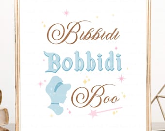 Cinderella Birthday Party Decor, Cinderella Party Sign, Disneyland Party Supplies, Bibbidi Bobbidi Boo, Birthday Sign, Princess Party Decor