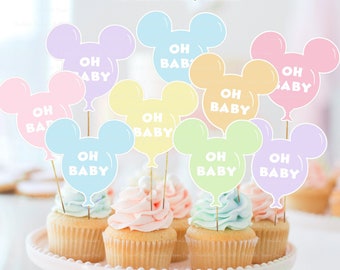 Babyland Baby Shower Decor, Baby Shower Cupcake Toppers, Happiest Baby Shower On Earth, Babyland Party Supplies, Small World Party, Digital
