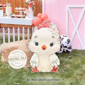 Farm Party Supplies, Farm Animals Cutout Decor, Barnyard Party Decor, 1st Birthday Party, Stand Up Prop, Girl Baby Shower Decor Digital File
