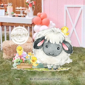 Farm Animals Party, Farm Cutout Decor, Farm Party Supplies, 1st Birthday Party Decor, Sheep Stand Up Prop, Baby Shower Party Decor, Digital
