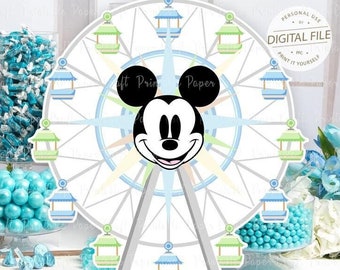 Ferris Wheel Centerpiece, 1st Birthday, Disneyland Party Supplies, Stand Up Prop, Party Favors, Babyland Shower Decor, Birthday Party Cutout