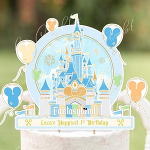 Decorazione per torta di compleanno, 1° compleanno, articoli per feste Disneyland, decorazioni per feste Babyland, compleanno maschietto, Small World, decorazioni per baby shower, digitale