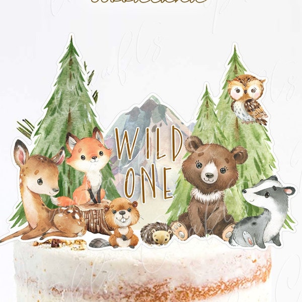 Woodland Cake Topper, Woodland Animals Centerpiece, Woodland 1st Birthday Party, Woodland Baby Shower Decor, Woodland Party Supplies Digital