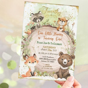 Wald-Einladung, Wald-Geburtstags-Einladung, Wald-Baby-Dusche-Einladung, Wald-Party-Einladung, Wald-Party-Versorgungsmaterialien PRINTABLE