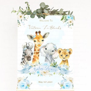 Safari Baby Shower Segno di benvenuto, Jungle Baby Shower Party Decor, Safari Party Supplies, Safari Baby Shower, 1st Birthday Party Sign, Digitale