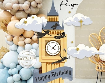 Peter Pan Party Cutout Decor, Peter Pan Party Supplies, 1st Birthday, Neverland Party Decor, Boy Birthday Party, Never Grow Up, Digital File