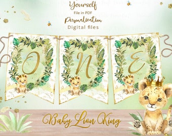 Lion King Banner, Lion King Baby Shower, Lion King One High Chair Banner, Lion King Birthday Party Decor, Lion King Party Supplies Printable