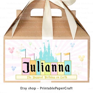 Étiquettes pour boîte à pignon de fête d'anniversaire, Cadeaux pour 1er anniversaire, Baby shower pour filles, Décoration de fête d'anniversaire, Articles de fête d'anniversaire magiques, Numérique