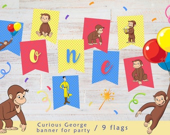 Curious george birthday | Etsy
