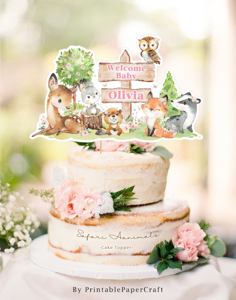 Woodland Cake Topper, Woodland Animals Centerpieces, Woodland 1st ...