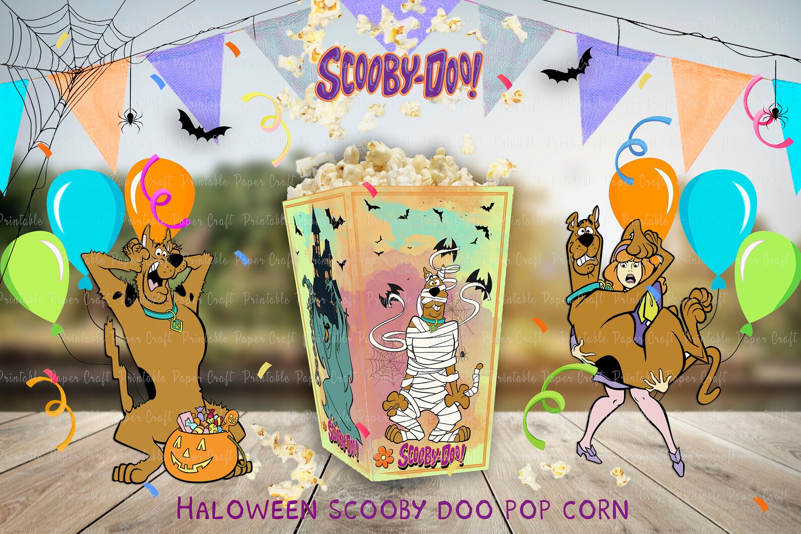 Scooby Doo Halloween Popcorn Box Scooby Doo Halloween Party | Etsy