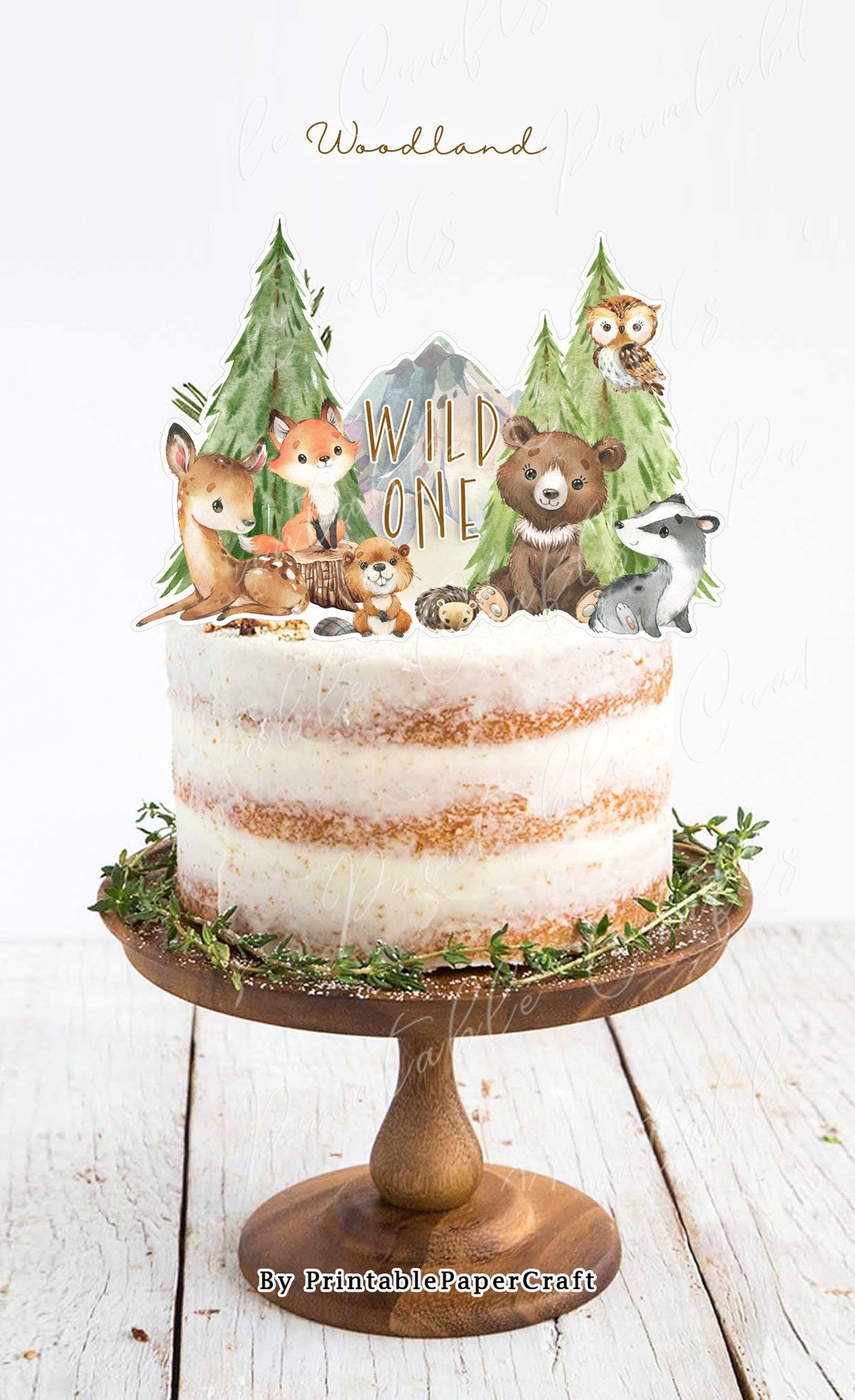 Camping Bear Cake Topper - Brown Glitter Woodland Theme Decor For Birthday Party Or Baby Shower - View #11