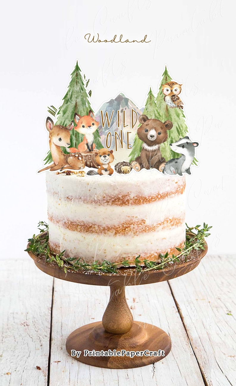 Woodland Cake Topper Woodland Animals Centerpiece Woodland Etsy