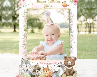 Woodland Photo Booth Frame Prop, Woodland Baby Shower Photo Booth Prop, Woodland Animals Party Decor, Woodland Party Supplies Printable Sign