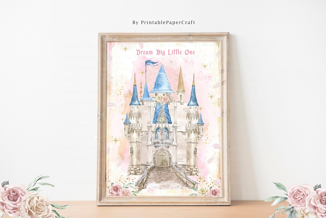 Princess Wall Art, Princess Nursery Wall Decor, Princess Castle Print ...
