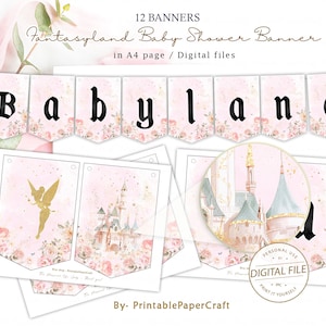 Baby Shower Banner, Babyland Baby Shower, Babyland Party Decor, Girl Baby Shower, Babyland Shower Sign, Princess Party Supplies, Printable
