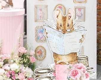 Baby Shower Party Decor, Peter Rabbit Cutout, Baby Shower Decor, Girl Party Supplies, Christening Day, Stand Up Prop, 1st Birthday, Digital