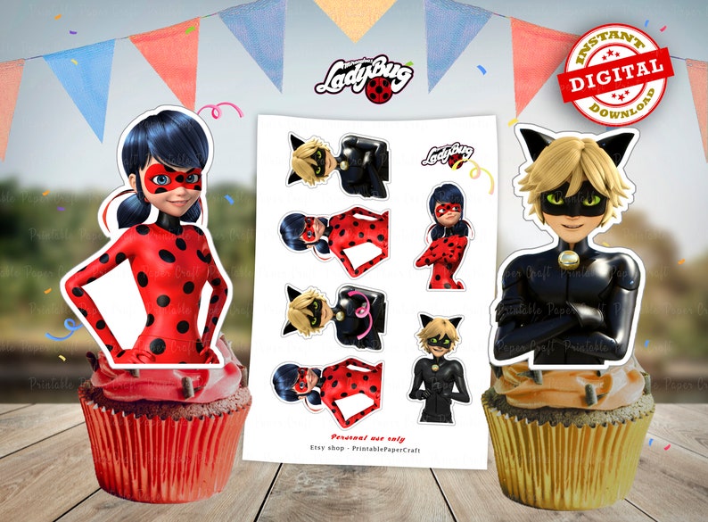 Miraculous Cupcake Toppers Miraculous Ladybug Cake Pop | Etsy