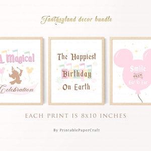 Printable Disneyland Party Sign, Happiest Birthday On Earth, Birthday Sign, Disneyland Party Supplies, 1st Birthday Party Decor, Small World
