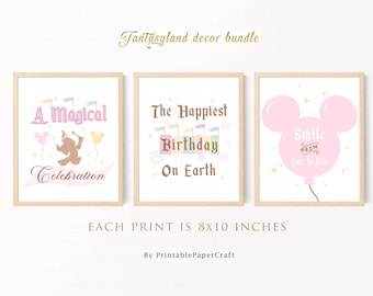 Printable Disneyland Party Sign, Happiest Birthday On Earth, Birthday Sign, Disneyland Party Supplies, 1st Birthday Party Decor, Small World