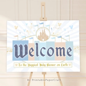 Baby Shower Sign, Babyland Party Decor, Baby Shower Party Supplies, Happiest Baby Shower On Earth, Boy Baby Shower, Welcome Sign, Digital