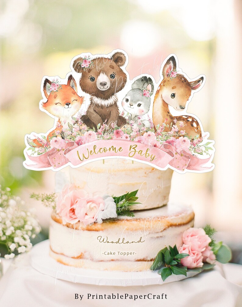 Woodland Cake Topper Woodland Animals Centerpiece Woodland Etsy
