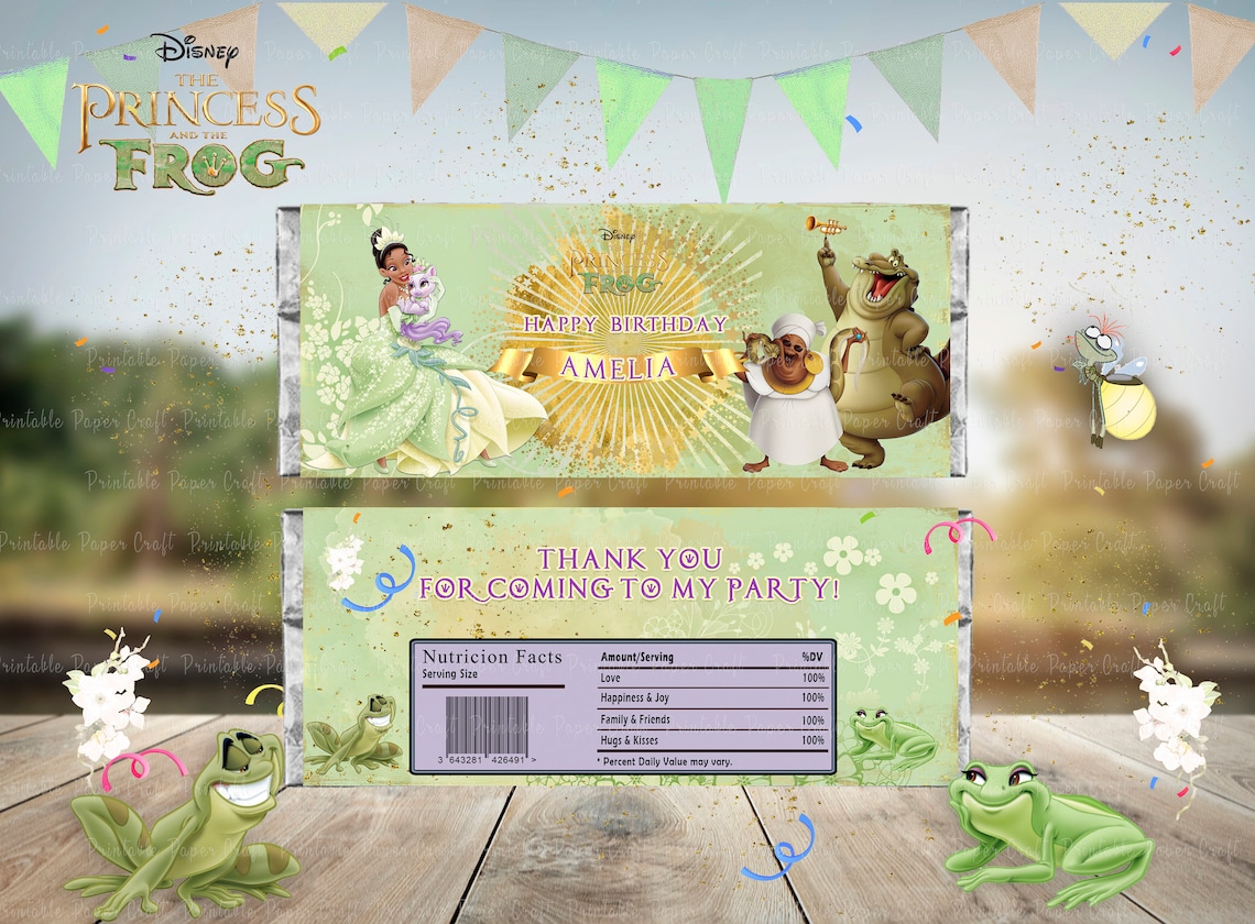 Princess and the Frog Chocolate Bar Wrapper Princess and the Etsy