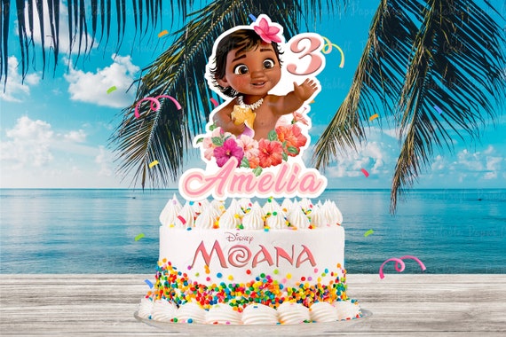 Baby Moana Cake Topper Moana Centerpiece Moana Birthday Etsy