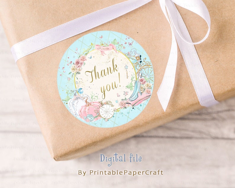 Cinderella Favor Tags Cinderella 1st Birthday Party Cinderella Party Supplies Cinderella Birthday Sticker Cinderella Party