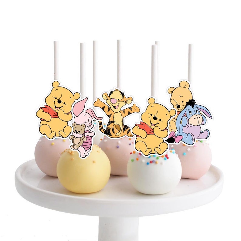 Baby Winnie the Pooh Cake Pop Toppers Baby Winnie Cupcake Etsy