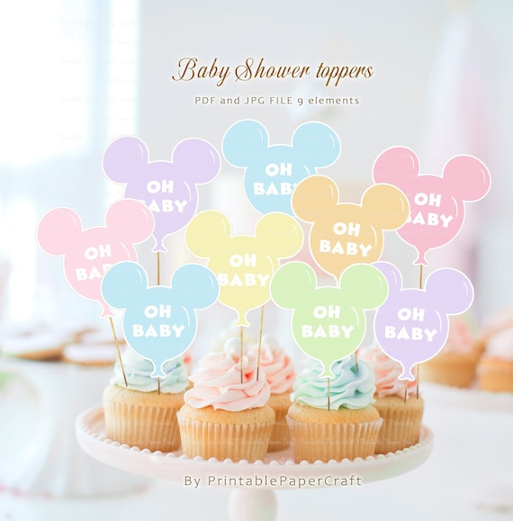 Babyland Baby Shower Decor, Baby Shower Cupcake Toppers, Happiest Baby Shower On Earth, Babyland Party Supplies, Small World Party, Digital