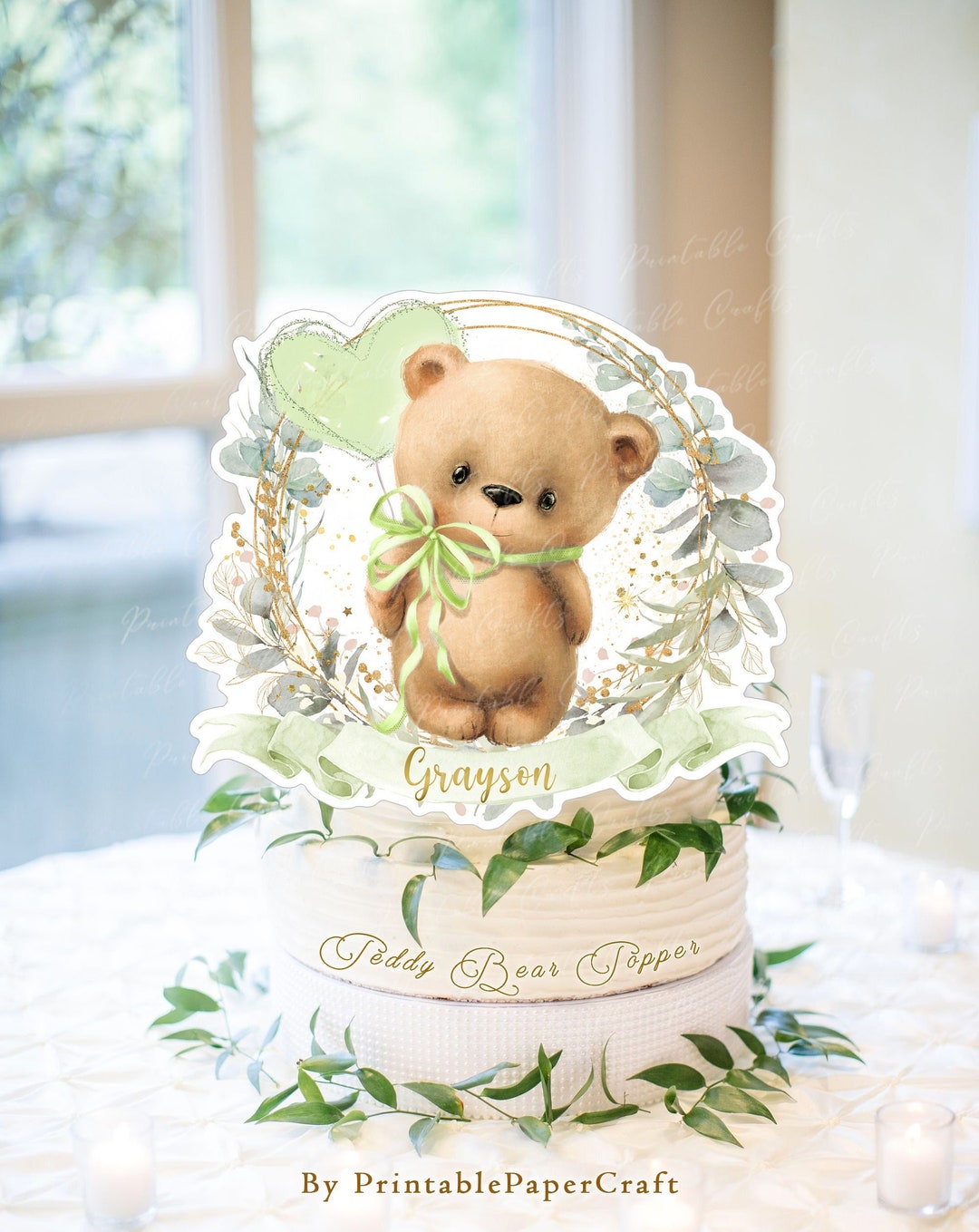 Teddy Bear Baby Shower Cake Topper, Teddy Bear Centerpiece, Teddy Bear ...