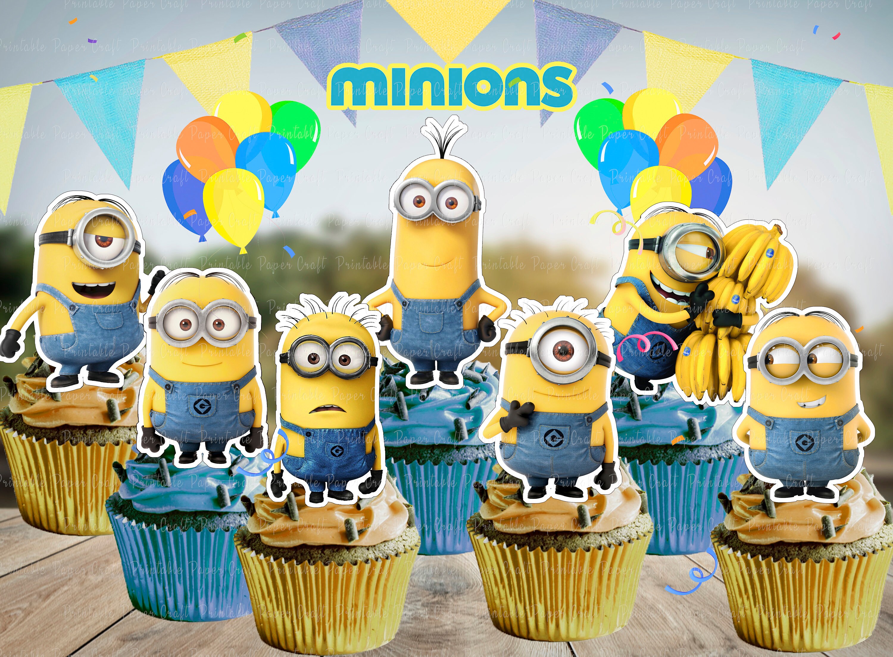 Minions Cupcake Topper Minions Kuchen Pop Topper Minions ...