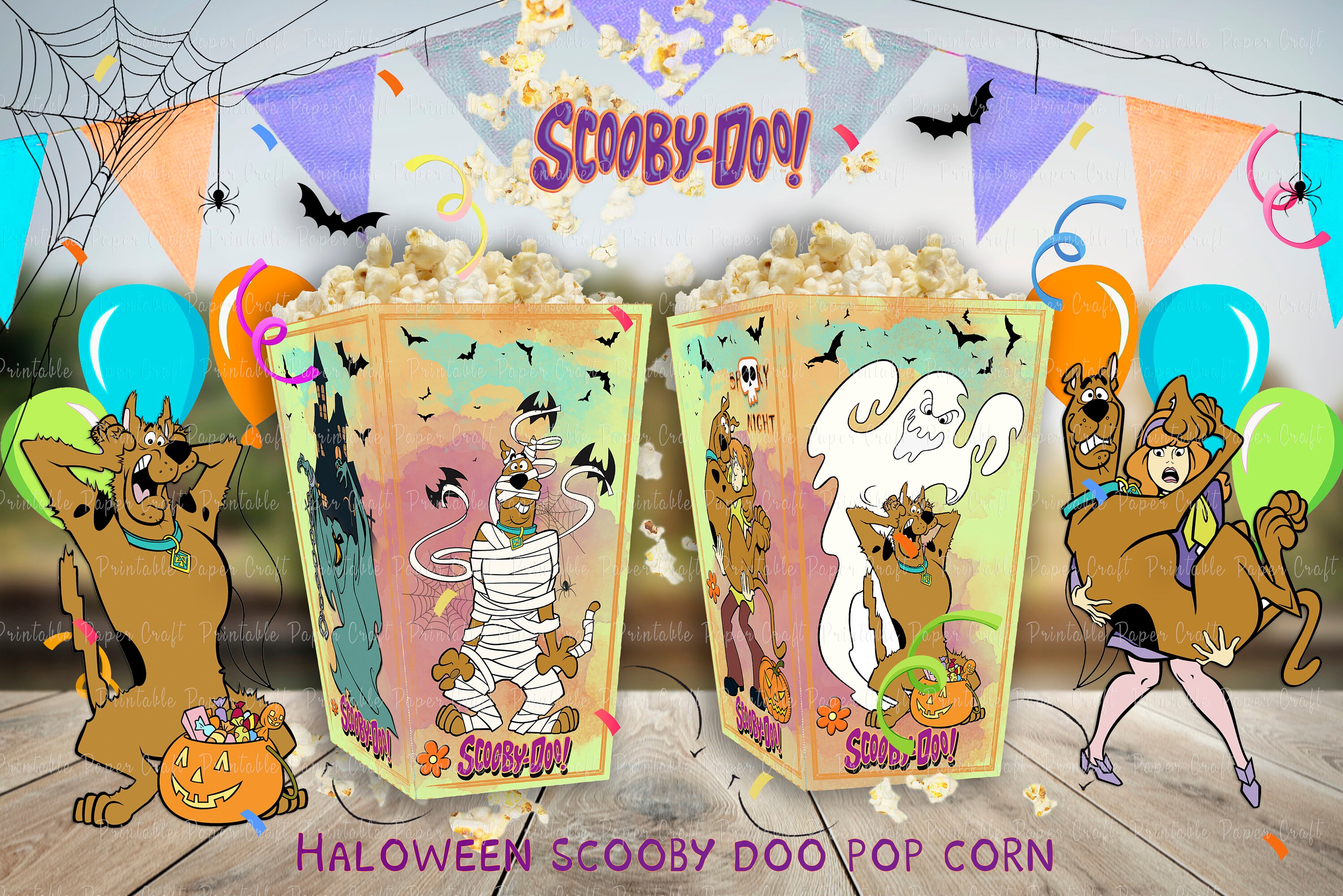 Scooby Doo Halloween Popcorn Box Scooby Doo Halloween Party | Etsy