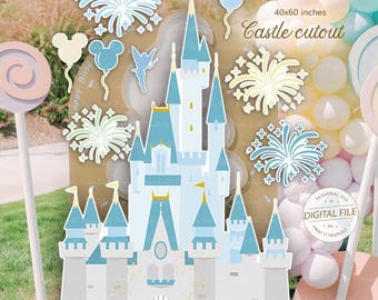 Printable Castle Cutout Decor, Castle Stand Up Prop, Babyland Party Decor, 1st Birthday, Disneyland Birthday Party, Boy Baby Shower, Digital