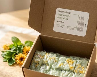 Green Clay Soap Bars : Mint Aromatherapy, Oily Skin Self-Care ,