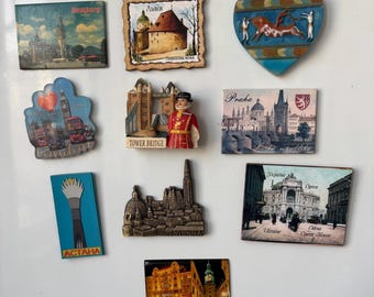 Magnets for the Fridge Set of Travel Magnets 10 World Magnets Refrigerator City Magnets Collection